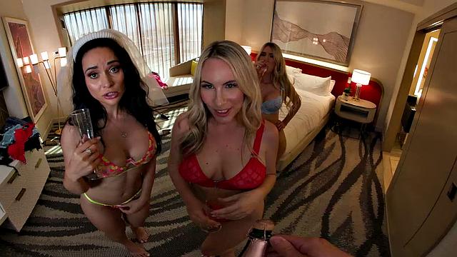Bunny Madison & Sarah Taylor surprise friend Crystal Rush with a naughty bachelorette party