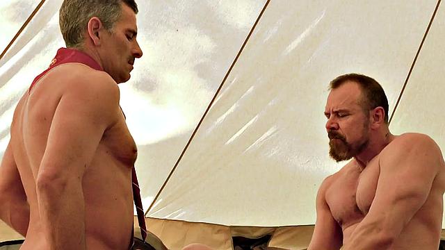 Petite 21yo scout barebacked in tent by 3some DILFS