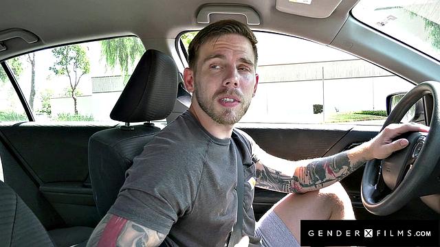 GenderXFilms - Trans Beauty Hitchhiker Rides Massive Driver