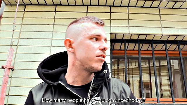 Pulled euro stud assfucked and covered in cum in POV