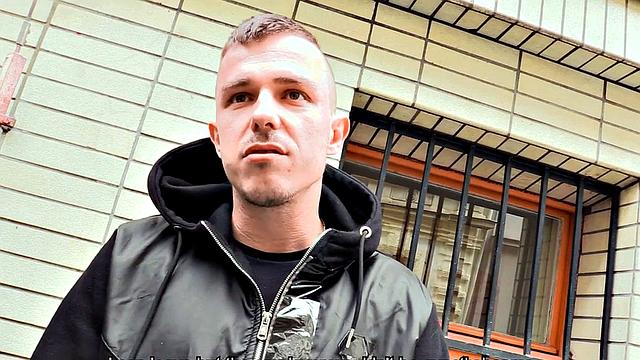 Pulled euro stud assfucked and covered in cum in POV