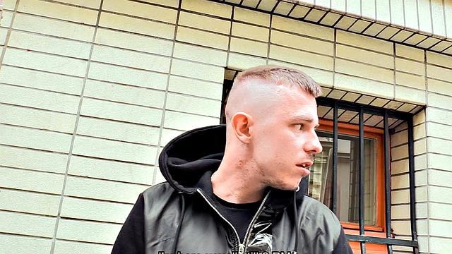 Pulled euro stud assfucked and covered in cum in POV