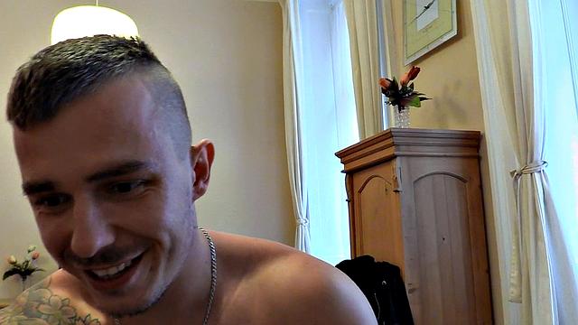 Pulled euro stud assfucked and covered in cum in POV