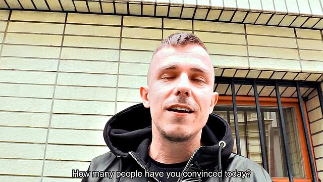 Pulled euro stud assfucked and covered in cum in POV