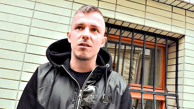 Pulled euro stud assfucked and covered in cum in POV