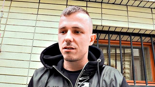 Pulled euro stud assfucked and covered in cum in POV