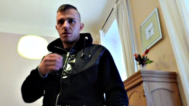 Pulled euro stud assfucked and covered in cum in POV