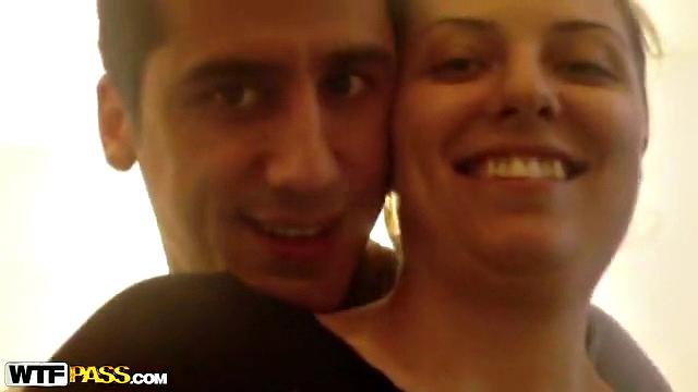 Horny couple making out in kitchen