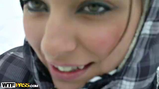 Horny couple making out in kitchen