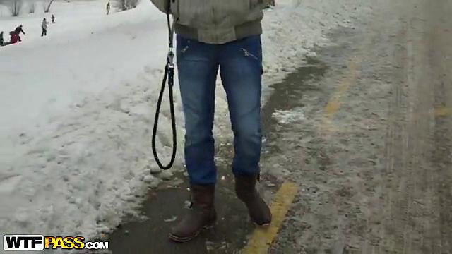 Horny couple making out in kitchen