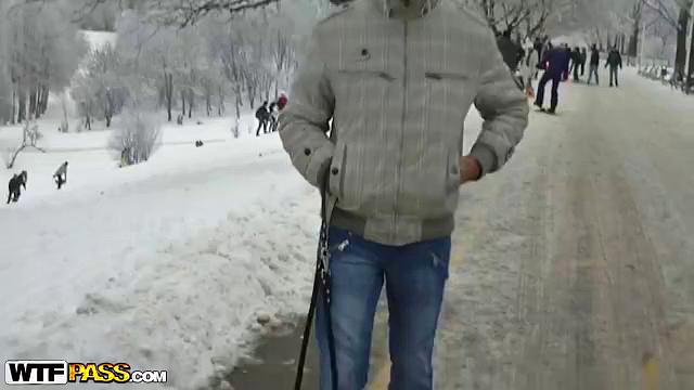 Horny couple making out in kitchen