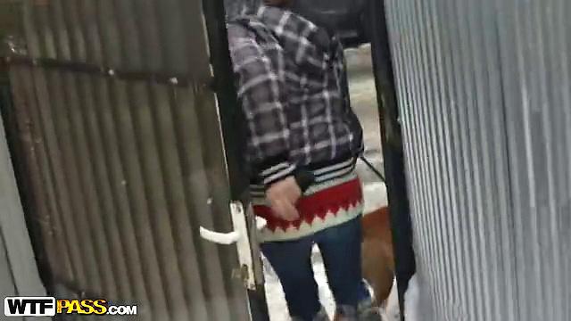 Horny couple making out in kitchen