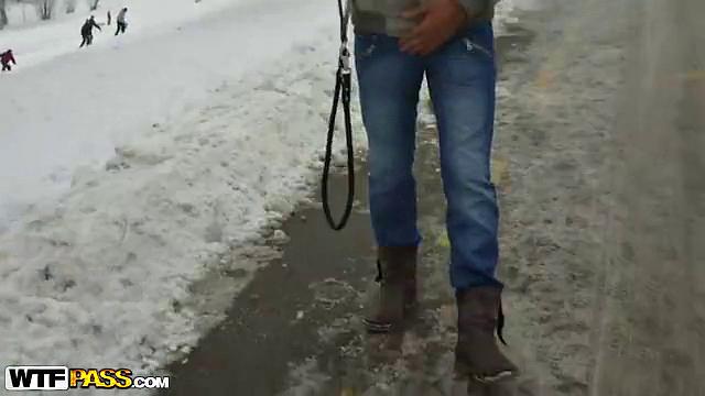 Horny couple making out in kitchen