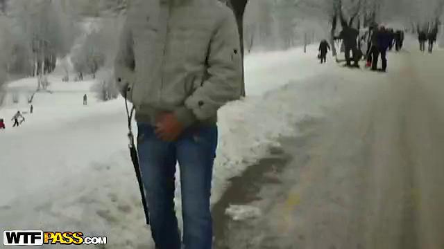 Horny couple making out in kitchen