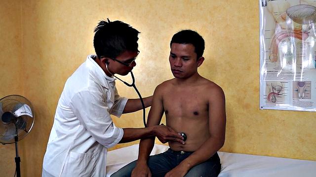 Slim Asian bred by medic after exam and anal fingered