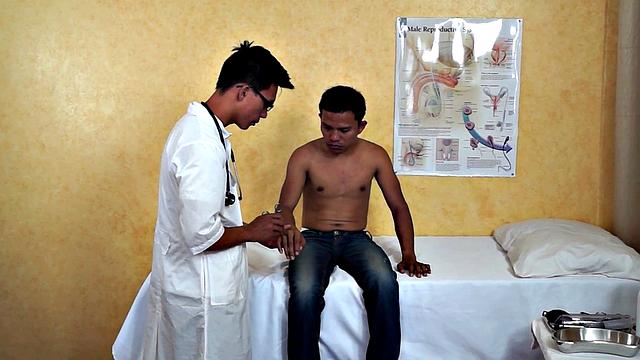 Slim Asian bred by medic after exam and anal fingered