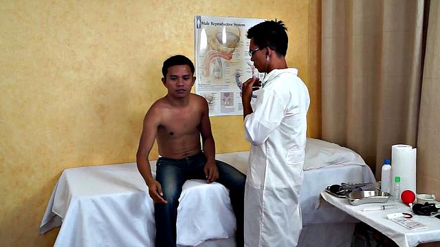 Slim Asian bred by medic after exam and anal fingered