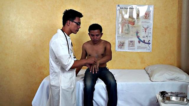 Slim Asian bred by medic after exam and anal fingered