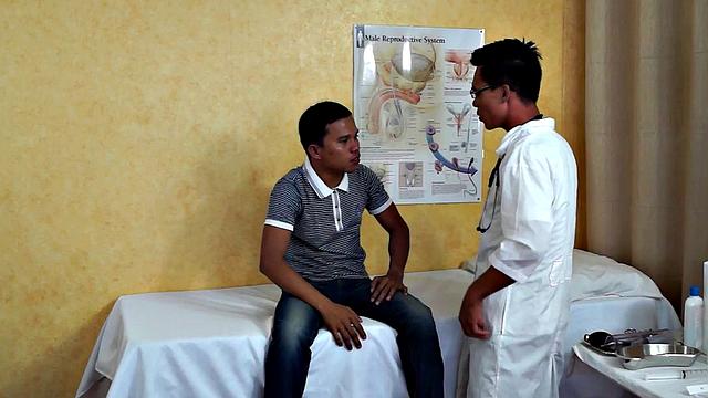 Slim Asian bred by medic after exam and anal fingered