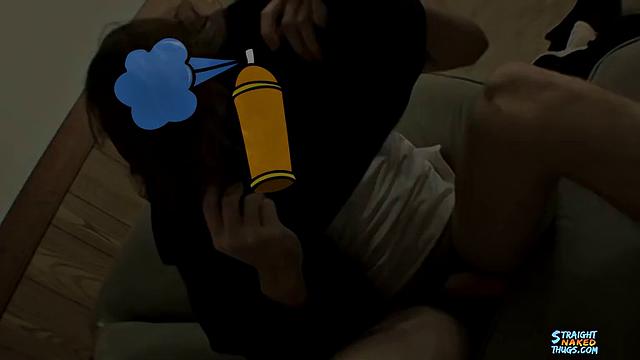 Horny skater dude drops his board and gets off solo-deck is the only thing he's grinding today