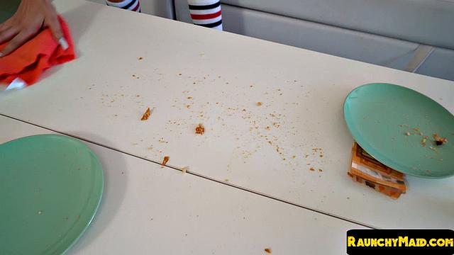 Big ass horny slut maid tittyfucked hard