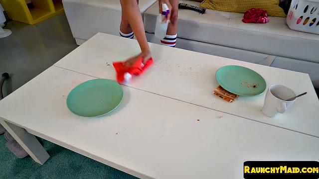 Big ass horny slut maid tittyfucked hard