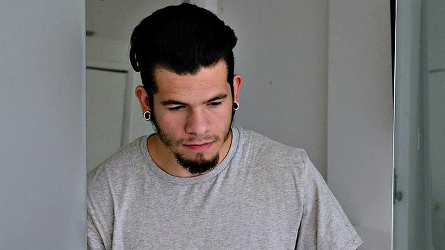 A fat chorizo for brunette Bunnie's mouth, pussy, and tits.