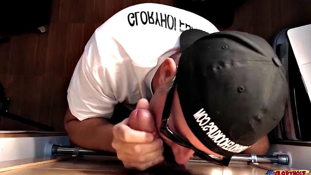 Construction Worker Needs Gloryhole Blowjob