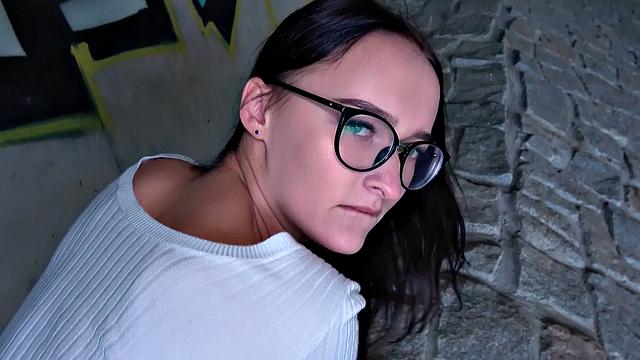 Young Czech chick with a bald pussy gets drilled hard under the bridge
