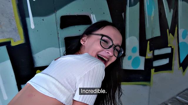 Young Czech chick with a bald pussy gets drilled hard under the bridge