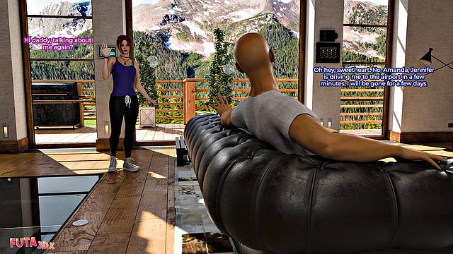 Futa3dX - Big Cock Brunette Futa Fucks Her Stepdaughter Hard