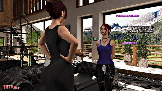 Futa3dX - Big Cock Brunette Futa Fucks Her Stepdaughter Hard