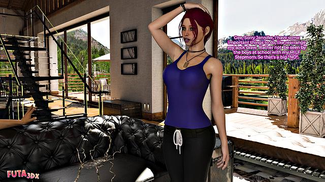 Futa3dX - Big Cock Brunette Futa Fucks Her Stepdaughter Hard