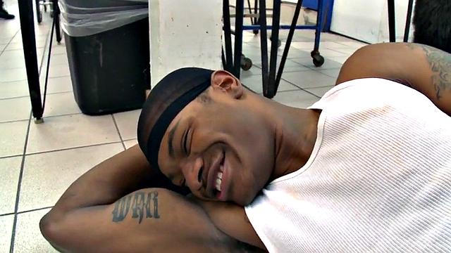 Nubian thug fucked in public laundry room by white