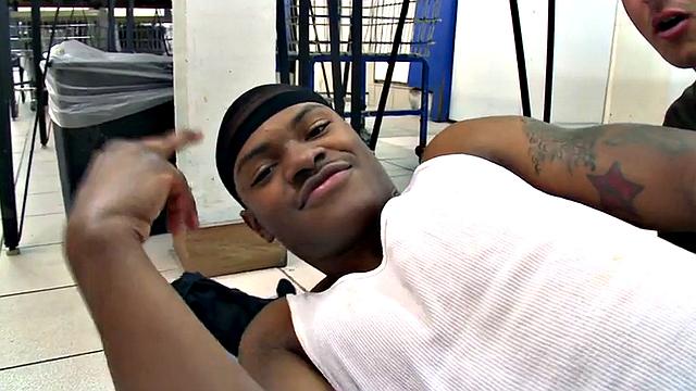 Nubian thug fucked in public laundry room by white