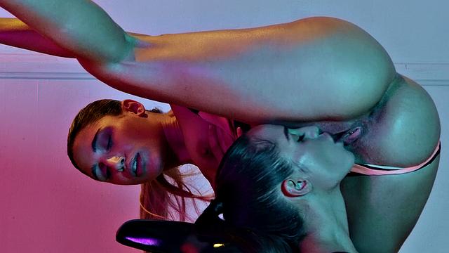 Latina lesbians work out their kinks with pussy licking and kissing in sneakers