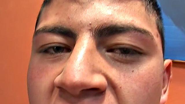 Tattooed Spanish drills boyfriend's asshole at home till cum