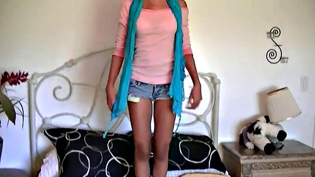 Tiny trisha sucking off then fucking