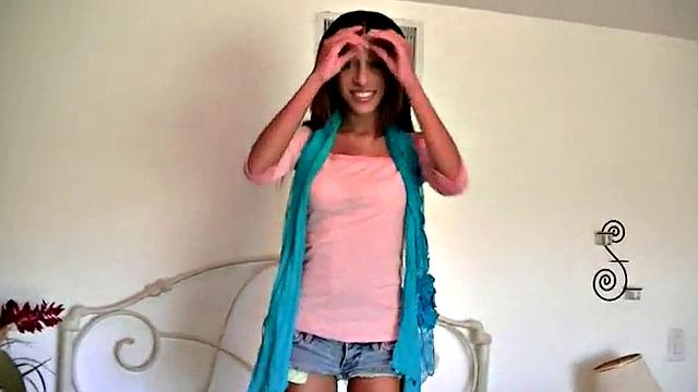 Tiny trisha sucking off then fucking