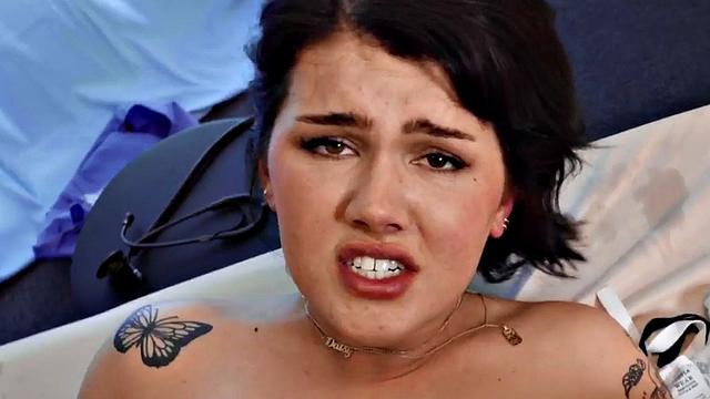 Shemale tattooed nurse assfucked by her patient