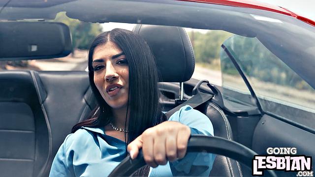 Horny lesbians licking pussy outdoors