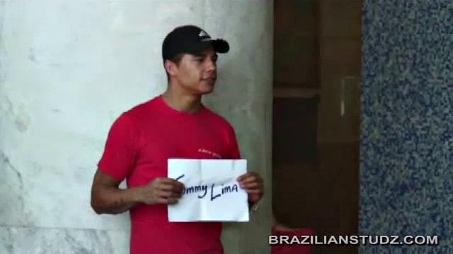 Antonio Bello and Tommy Lima in the back seat of a car, as they head to a hotel. Too horny to wait, Tommy goes down on Antonio's monster cock, as others get a show.