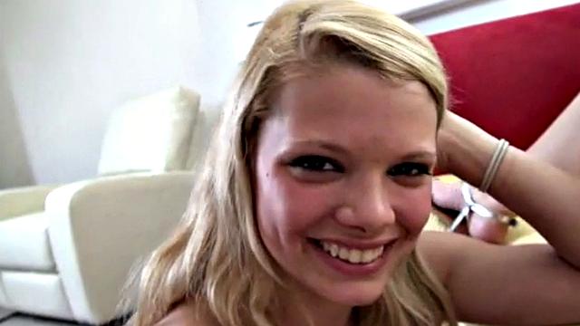 Little Taylor Masturbates and Sucks with Lesbian