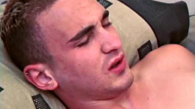 Trent wakes Nick up, with a little tummy massage, and the two embrace for some passionate kisses. Trent devours Nick's cock, who squirms while enjoying the attention.