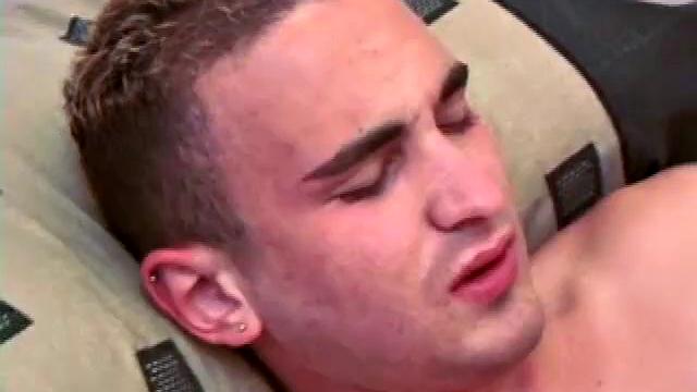 Trent wakes Nick up, with a little tummy massage, and the two embrace for some passionate kisses. Trent devours Nick's cock, who squirms while enjoying the attention.