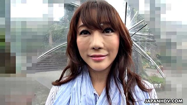 Haruka Miura goes on a walk outside today with a sex toy in her pussy