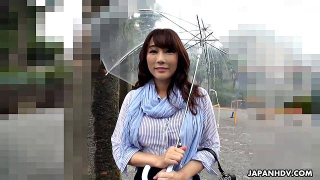 Haruka Miura goes on a walk outside today with a sex toy in her pussy