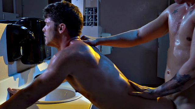 FalconStudios - Devin Franco Gets Barebacked in a Public Bathroom