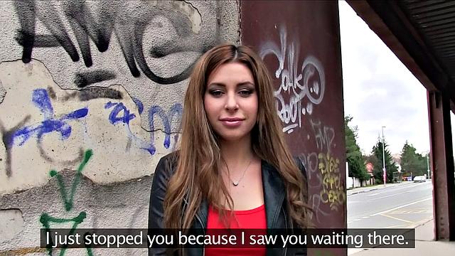 Russian babe with tattoos gets nailed in public POV style