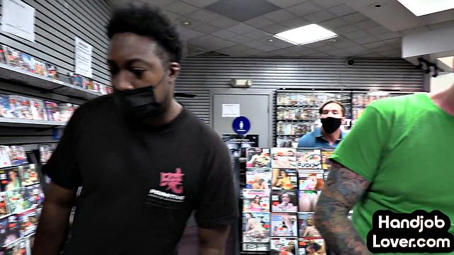 21yo babe wanking BBC in public